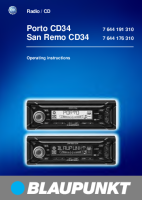 Blaupunkt Porto-CD-34 - Owners Manual